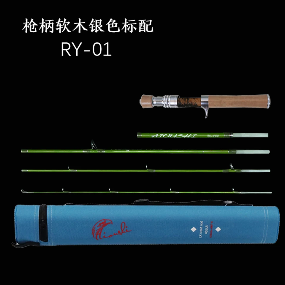 Fishing Boat Fiberglass - Aioushi หนังสติ๊กอเนกประสงค์เบ็ดตกปลา1.43เมตร5ส่วนไฟเบอร์กลาสปลาเทราท์, ง่ายต่อการพกพา, ไม้ก๊อก3A เบามาก,
